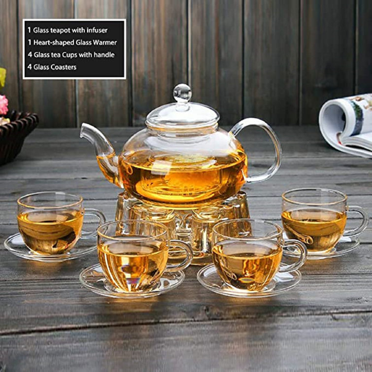 Tea cup clearance set with kettle